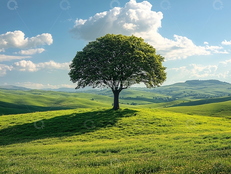 高清大图下载【趣麦麦图】一棵树原野1