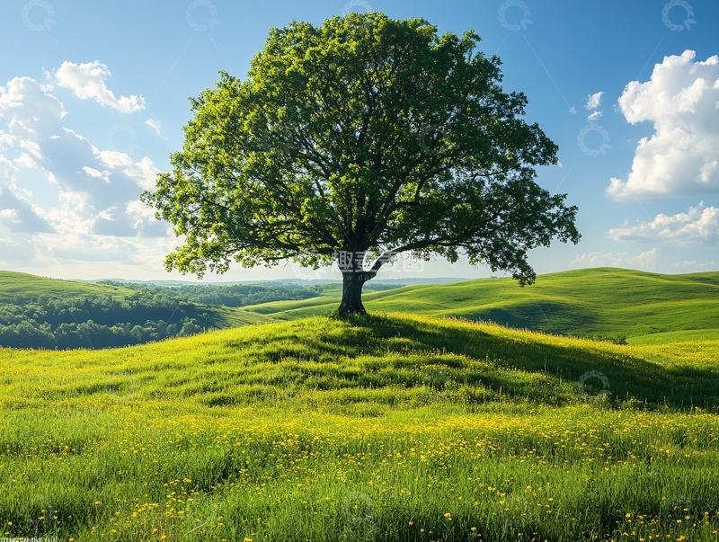 高清大图下载【趣麦麦图】一棵树原野2