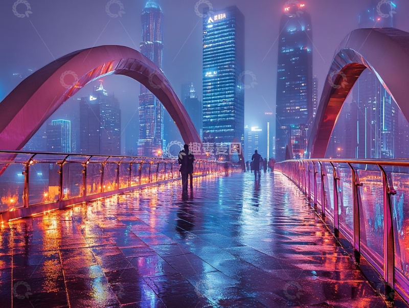 高清大图下载【趣麦麦图】珠江步行桥