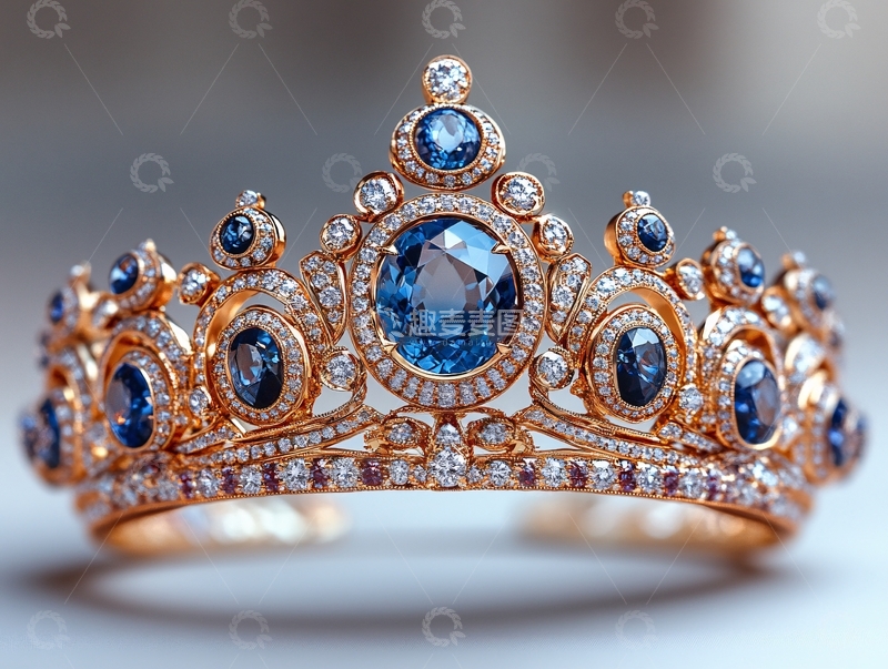 高清大图下载【趣麦麦图】金镶红蓝宝石冠3