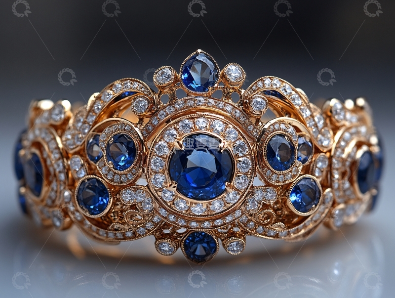 高清大图下载【趣麦麦图】金镶红蓝宝石冠2