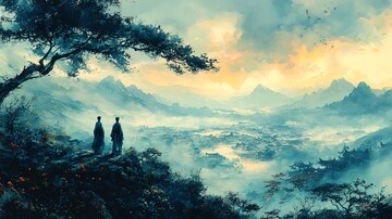 古树远山图古树远山山水3