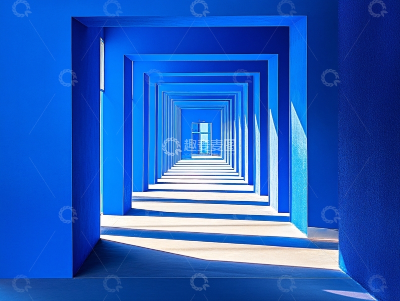 高清大图下载【趣麦麦图】蓝色过道