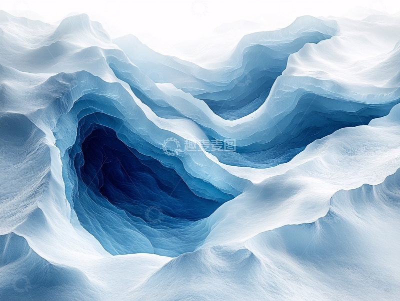 高清大图下载【趣麦麦图】抽象蓝色山水意境5