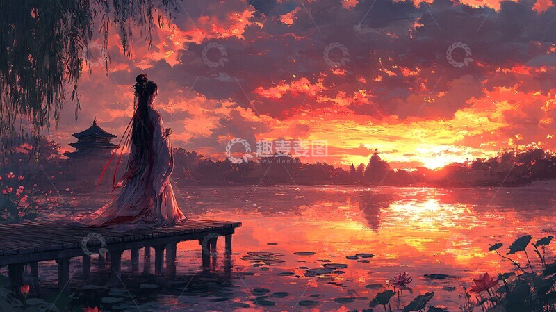 高清大图下载【趣麦麦图】红线束缚的莲池1