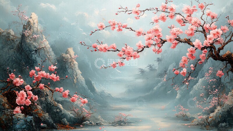 高清大图下载【趣麦麦图】樱花枝条风景3