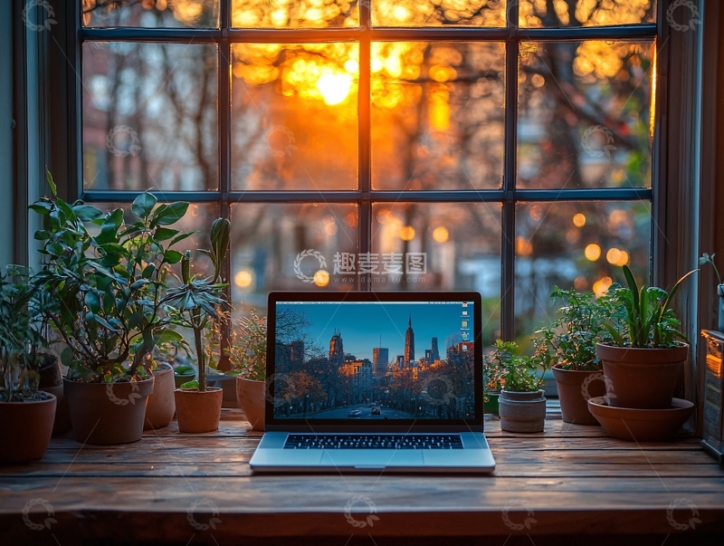 高清大图下载【趣麦麦图】清晨工作区