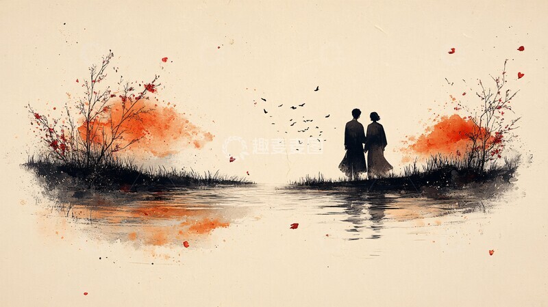 高清大图下载【趣麦麦图】两友相伴画中游2