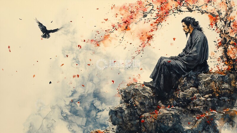 高清大图下载【趣麦麦图】诗人无声离别