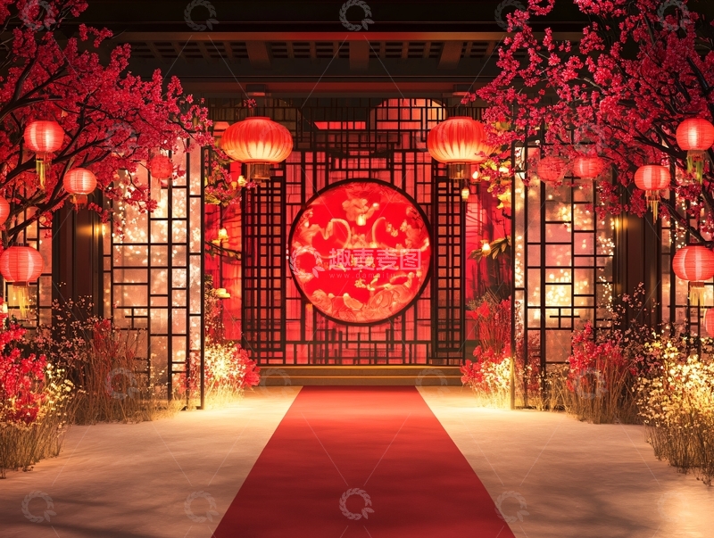 高清大图下载【趣麦麦图】沉浸式中式婚礼迎宾区1
