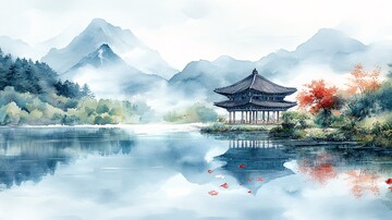 春日水彩景春日水彩景色