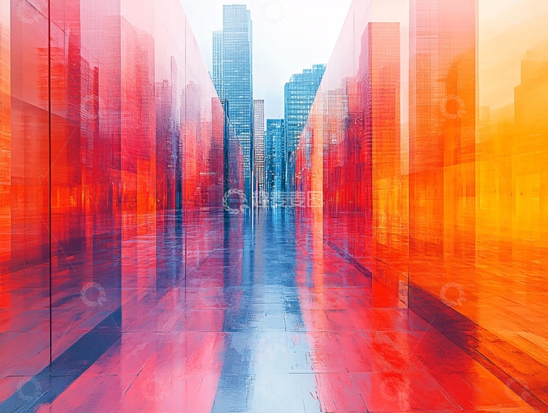 高清大图下载【趣麦麦图】橙色科技城市19