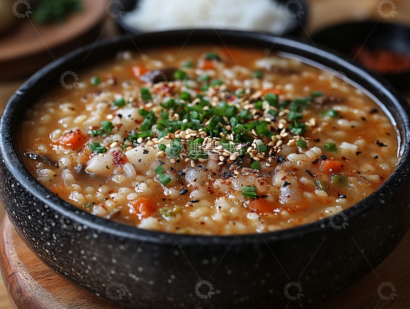 高清大图下载【趣麦麦图】首尔松茸松仁粥