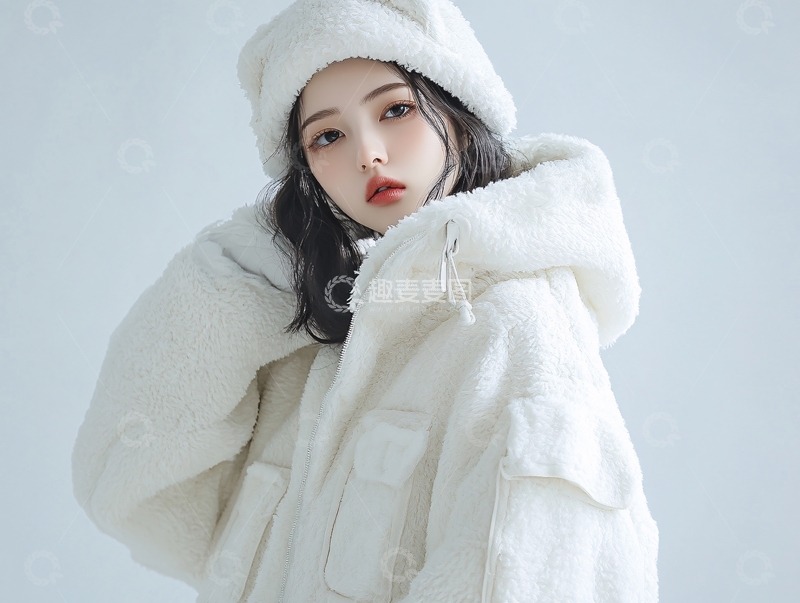高清大图下载【趣麦麦图】羊羔绒外套1