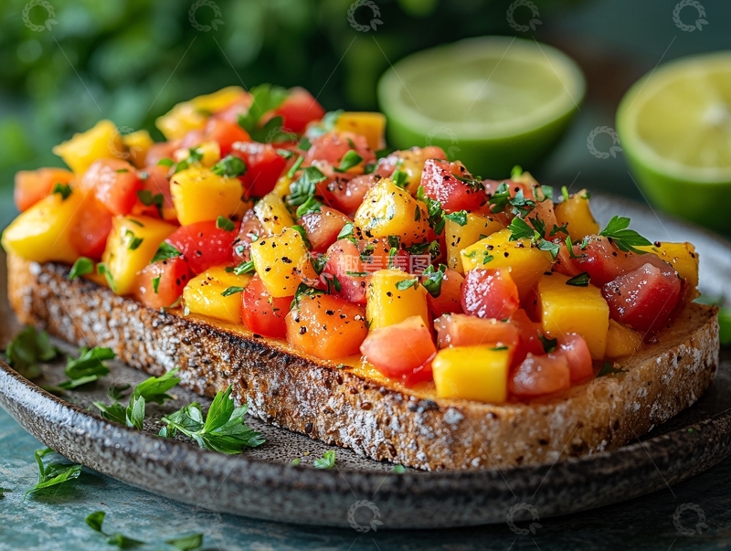 高清大图下载【趣麦麦图】水果吐司披萨