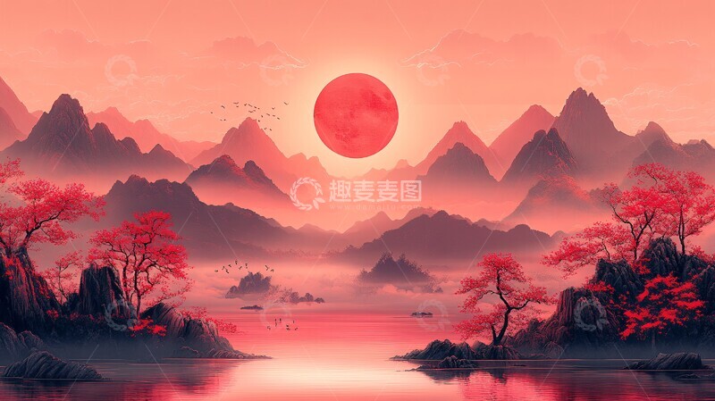 高清大图下载【趣麦麦图】中秋推广节庆布局1