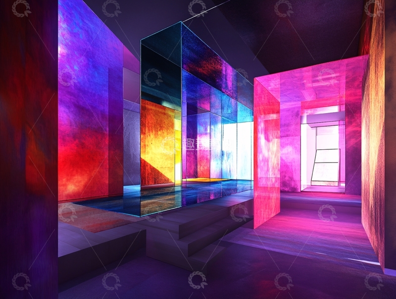 高清大图下载【趣麦麦图】彩色玻璃房