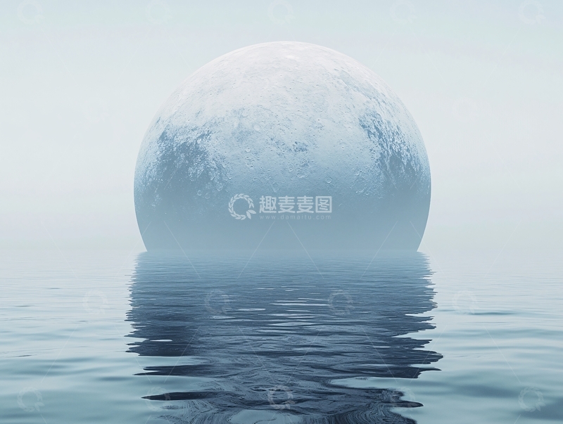 高清大图下载【趣麦麦图】月色水面波纹投影