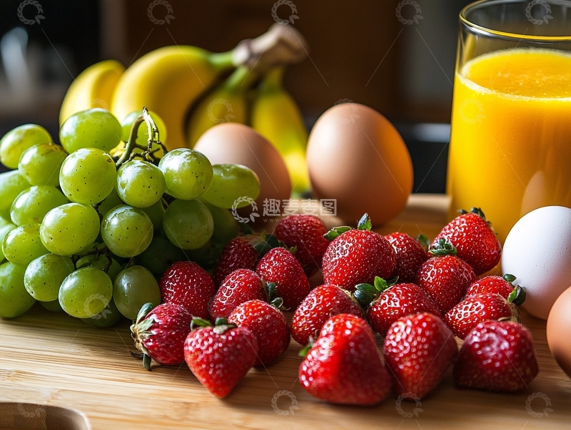 高清大图下载【趣麦麦图】营养早餐水果