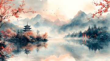 山水樱雨山水樱雨河流