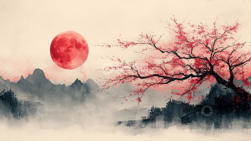 高清大图下载【趣麦麦图】满月樱花图满月樱花粉红2