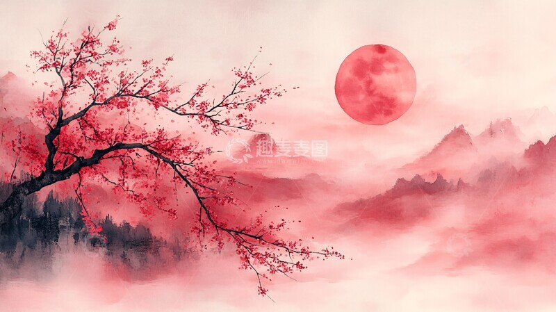 高清大图下载【趣麦麦图】满月樱花图满月樱花粉红1