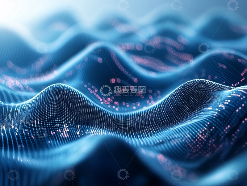 高清大图下载【趣麦麦图】蓝色弯曲唯美科技10