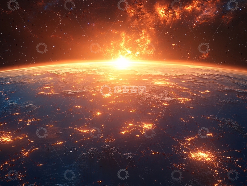 高清大图下载【趣麦麦图】地球银河系光线19