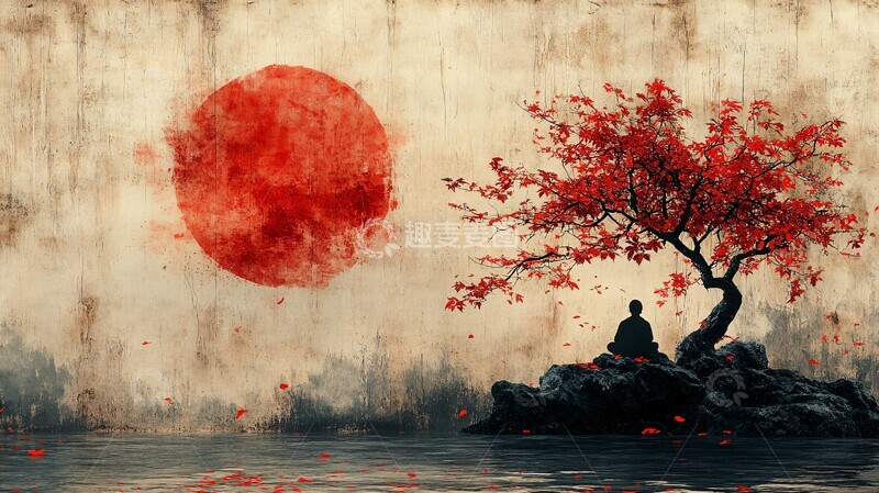 高清大图下载【趣麦麦图】黑影坐樱树黑影坐1