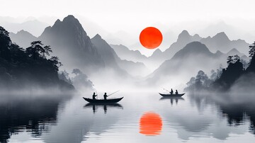 山水渔舟山水渔舟太阳1