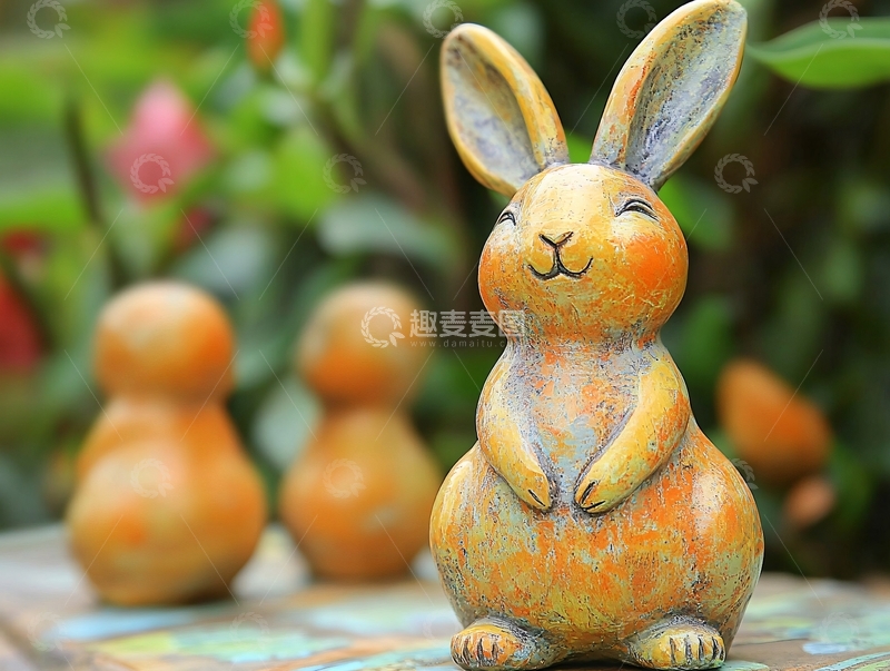 高清大图下载【趣麦麦图】复古兔摆件