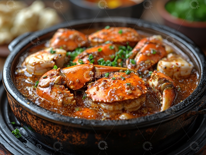 高清大图下载【趣麦麦图】石锅蟹煲