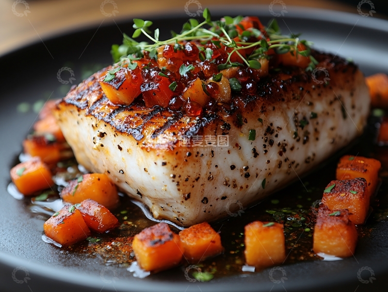 高清大图下载【趣麦麦图】烧烤土豆配银鳕鱼
