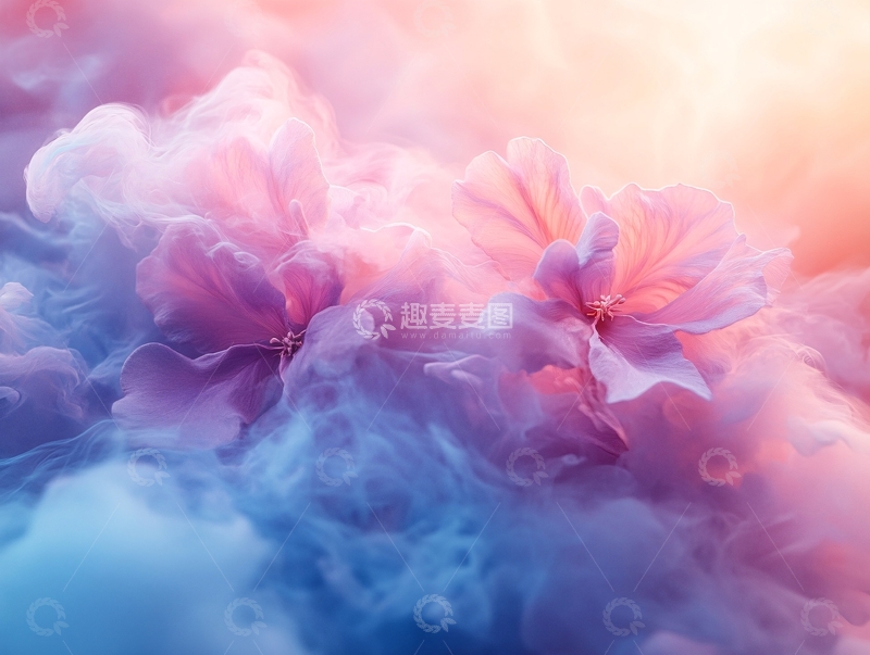 高清大图下载【趣麦麦图】渐变风花朵1