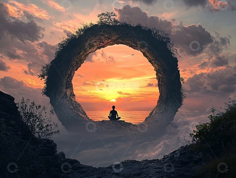 高清大图下载【趣麦麦图】孤独行者打坐3
