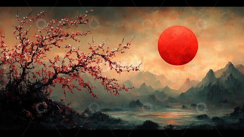 高清大图下载【趣麦麦图】红日樱花开红日樱花开花