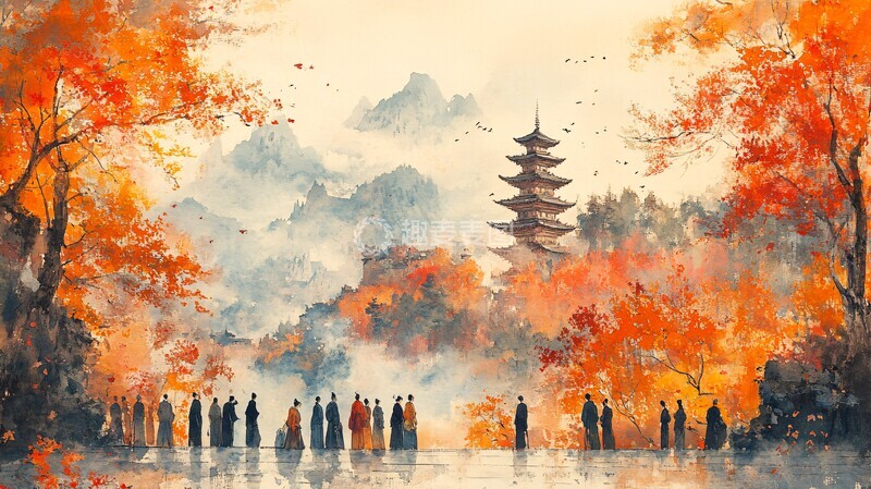 高清大图下载【趣麦麦图】秋日思索图树叶自然生活1