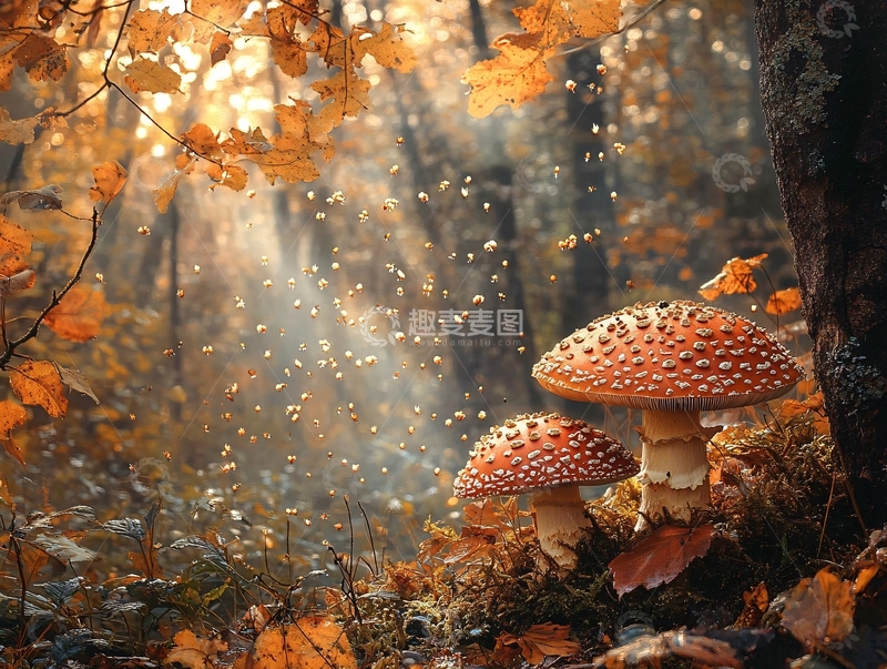 高清大图下载【趣麦麦图】梦幻蘑菇背景7