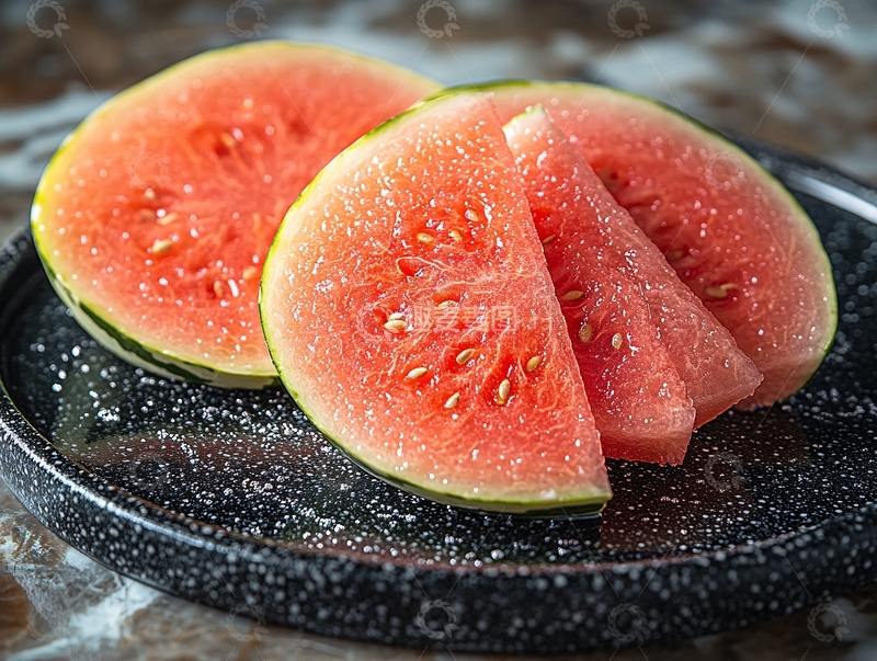 高清大图下载【趣麦麦图】薄皮黑籽甜西瓜