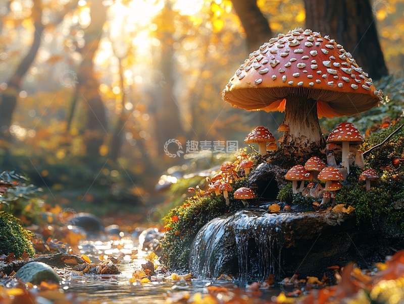 高清大图下载【趣麦麦图】蘑菇小凉亭