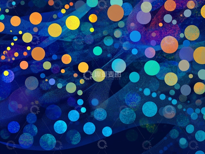 高清大图下载【趣麦麦图】蓝色圆点虚化背景1