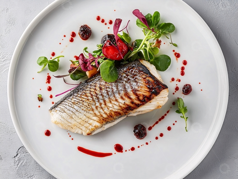 高清大图下载【趣麦麦图】西餐鲳鱼1