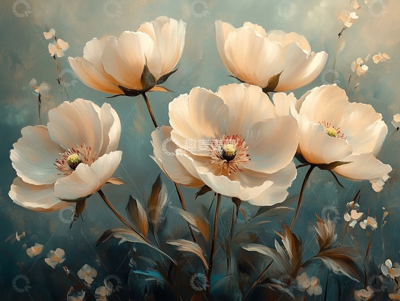 高清大图下载【趣麦麦图】立体花卉油画2