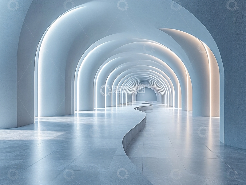 高清大图下载【趣麦麦图】蓝色过道1