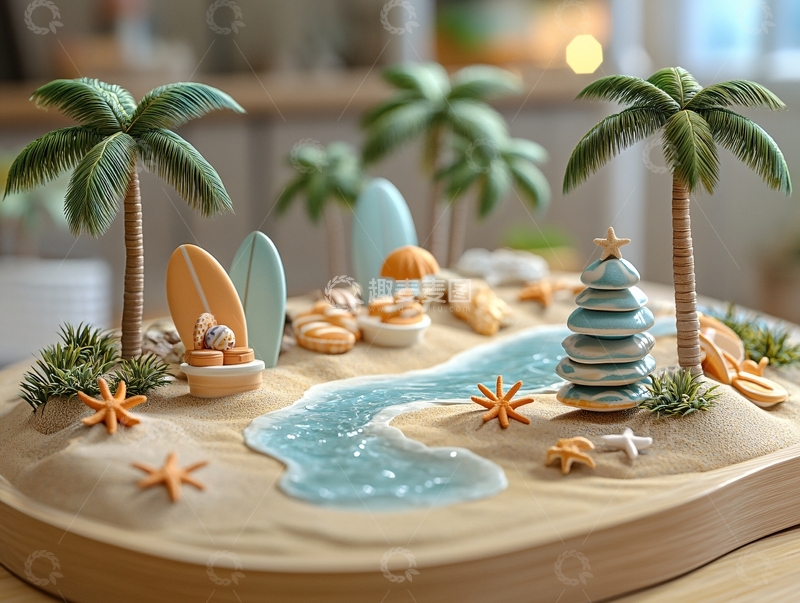 高清大图下载【趣麦麦图】海边夏日游美陈