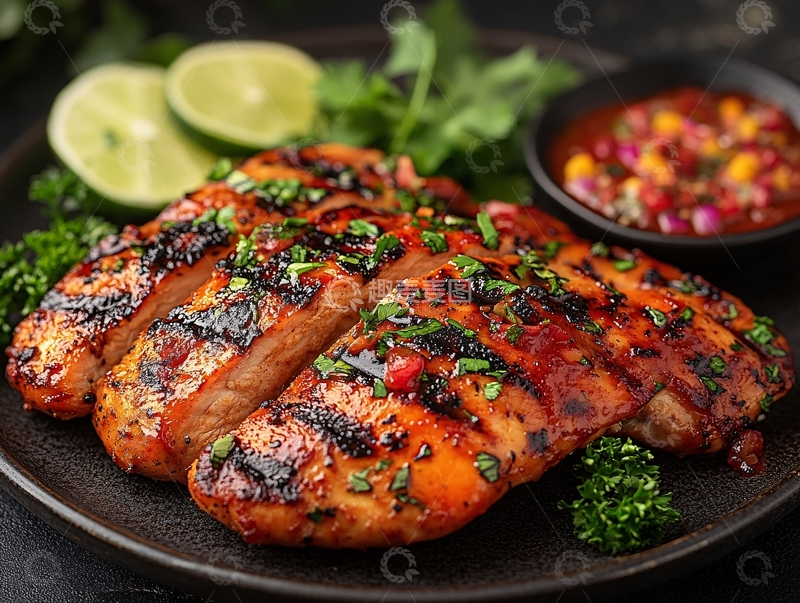 高清大图下载【趣麦麦图】碳烤鸡胸肉