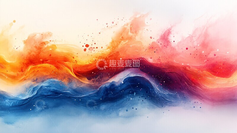 高清大图下载【趣麦麦图】水彩画笔触水彩画笔笔触