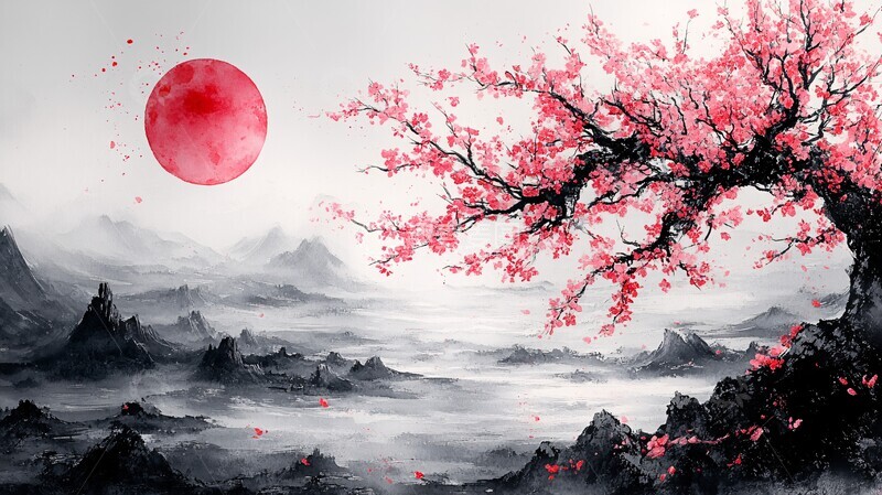 高清大图下载【趣麦麦图】樱花幻想樱花幻想月亮2