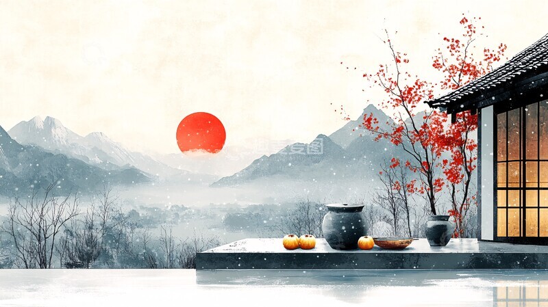 高清大图下载【趣麦麦图】-冬至团圆饭冬至团圆汤圆