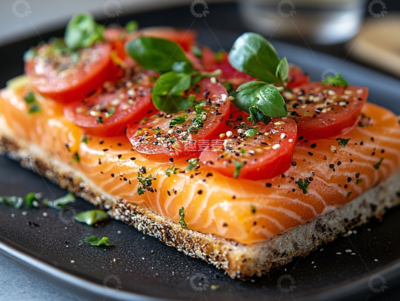 高清大图下载【趣麦麦图】红番茄鲑鱼色拉